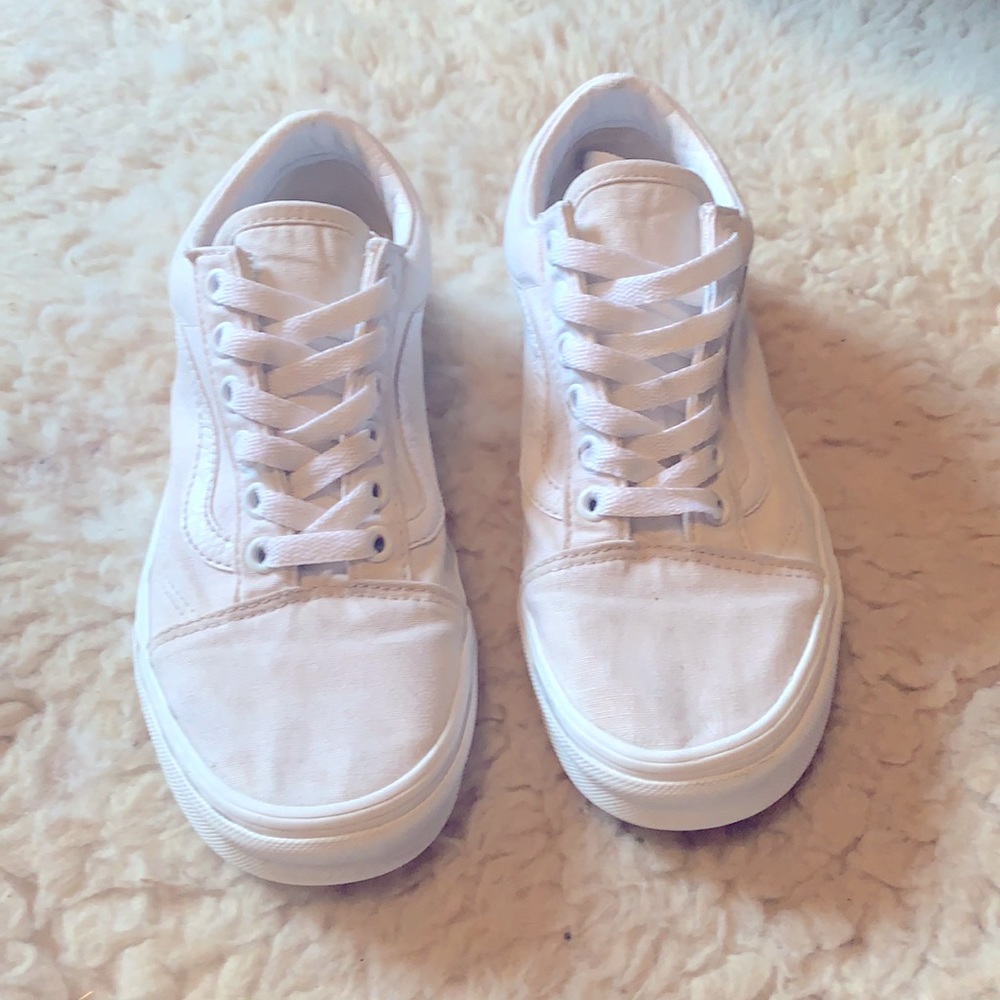 All white old school vans